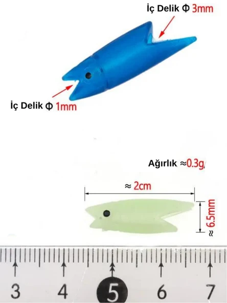 Eagenset Silikon Balık Kafası Yapay Yem Olta Takımı, Çapari, Jig, Yapım Malzemesi 2 cm 5 Adet - 7