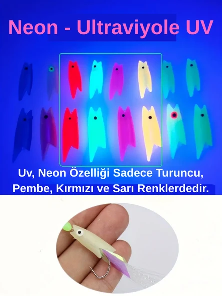 Eagenset Silikon Balık Kafası Yapay Yem Olta Takımı, Çapari, Jig, Yapım Malzemesi 2 cm 5 Adet - 3