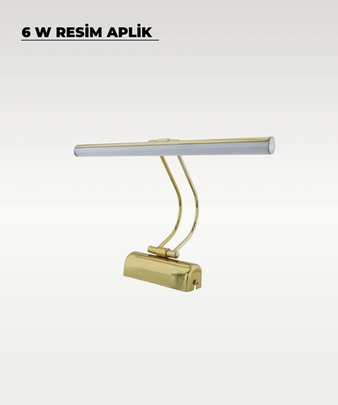 6W Gold Flüt Aplik 6500K / Beyaz Işık - Resim 3