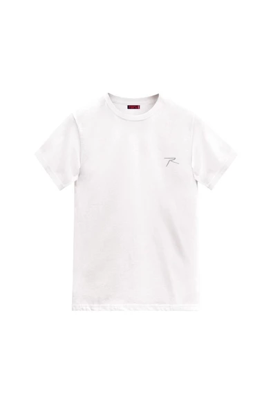 Raru AGNITIO Erkek Pamuklu Beyaz Günlük T-shirt