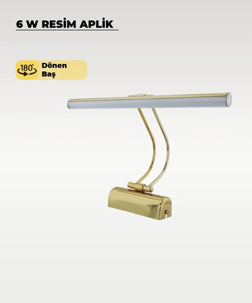 6W Gold Flüt Aplik 6500K / Beyaz Işık ürün görseli