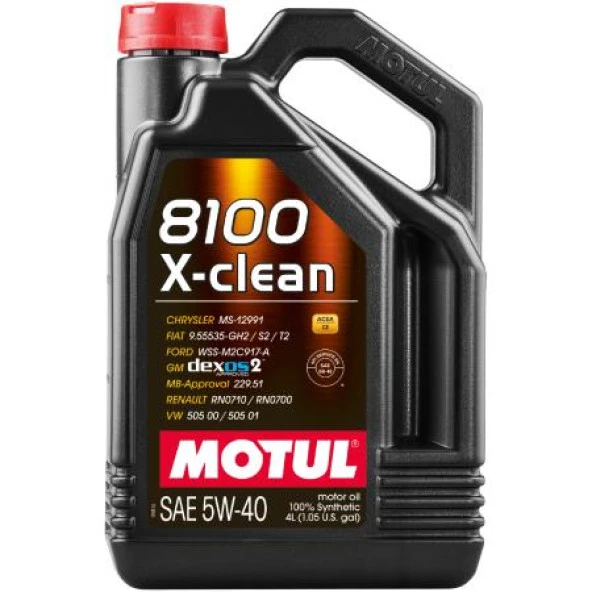 Motul 8100 X-Clean 5W-40 Motor Yağı 4 L ürün görseli 1