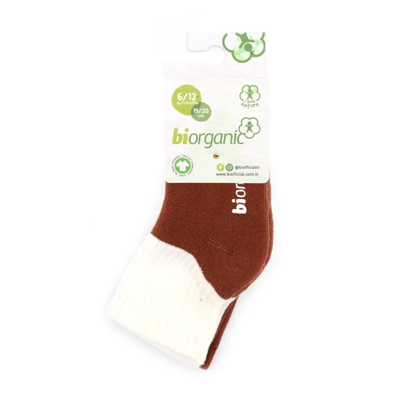 Bibaby Biorganic Colours 2'Li Havlu Kaymaz Çorap 68480 Ekru Kiremit