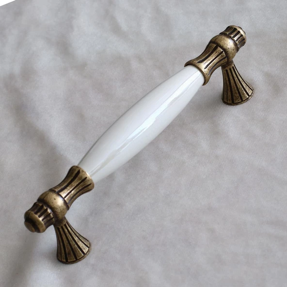 Gerçek Sedef Eskitme Antik Sarı (160 mm-16.0 cm) Mobilya Mutfak Çekmece Dolap Kulpu Kulbu Kulpları - Resim 5