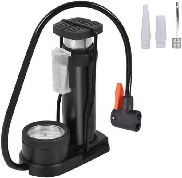 XBYC 9022 Göstergeli Mini El Ve Ayak Şişirmeli Bisiklet Pompası Yüksek Basınçlı Pompa - 2