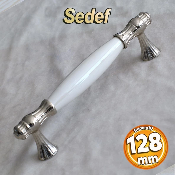 Gerçek Sedef Kulpu Beyaz 128 Mm Mobilya Çekmece Dolap Mutfak Dolabı Kapak Kulbu Kulpları Kulpu
