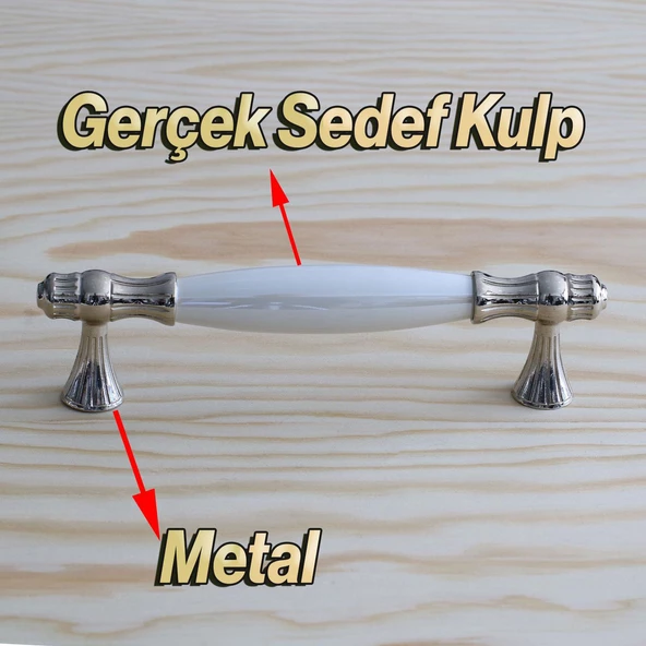 Gerçek Sedef Kulpu Beyaz 128 Mm Mobilya Çekmece Dolap Mutfak Dolabı Kapak Kulbu Kulpları Kulpu - 2