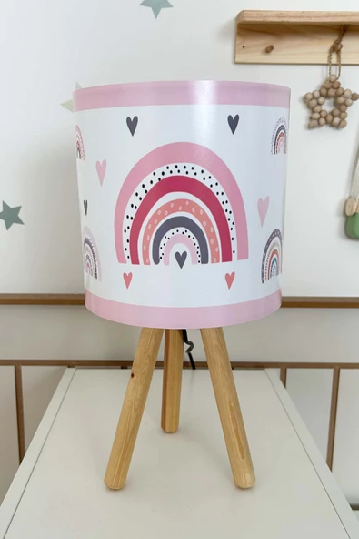 Pastel Gökkuşağı Çocuk Odası Abajur - 2