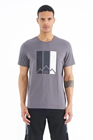 Air Jones Erkek Koyu Gri 0 Yaka T-shirt 88211