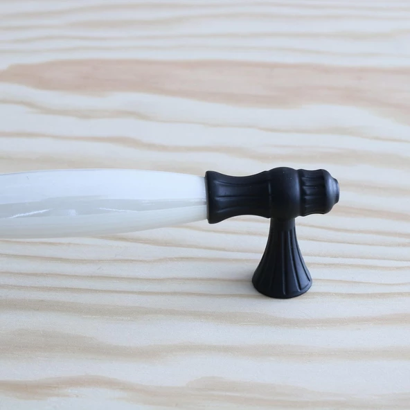 Gerçek Sedef Kulpu Siyah 128 Mm Mobilya Kulpları Kulpu Çekmece Dolap Mutfak Dolabı Kapak Kulbu - 4