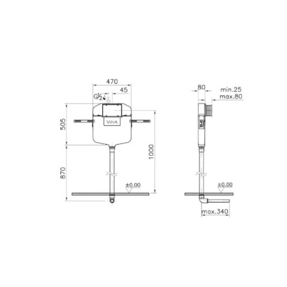 VitrA 800-1918 Hela Taşı Uyumlu Gömme Rezervuar Seti - 2