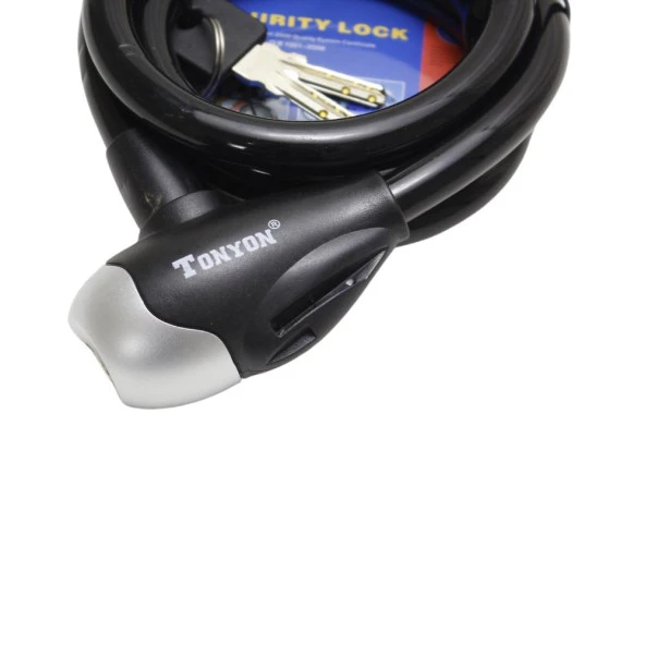 T.Concept Tonyon Dayanıklı Güçlendirilmiş Çelik Halat Anahtarlı Bisiklet Kilidi 120 cm - 2