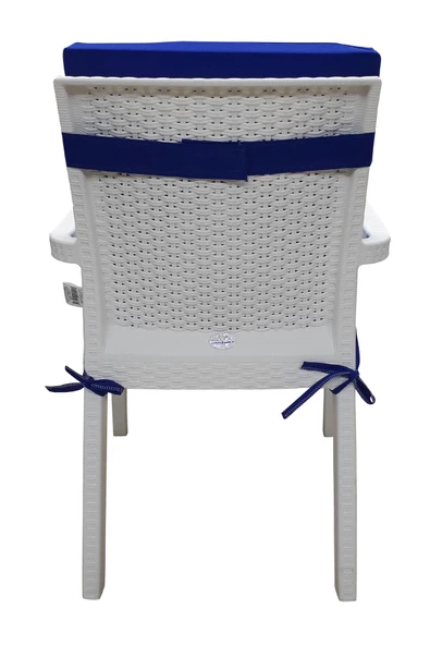 Mi̇rzade 4 Adet Eli̇t Su Geçi̇rmez Yüksek Arkali Mi̇nder-Saks Mavi̇ | 4’lü Su Geçirmez Yüksek Arkalı Sandalye Minderi – Fermuarlı - Resim 5