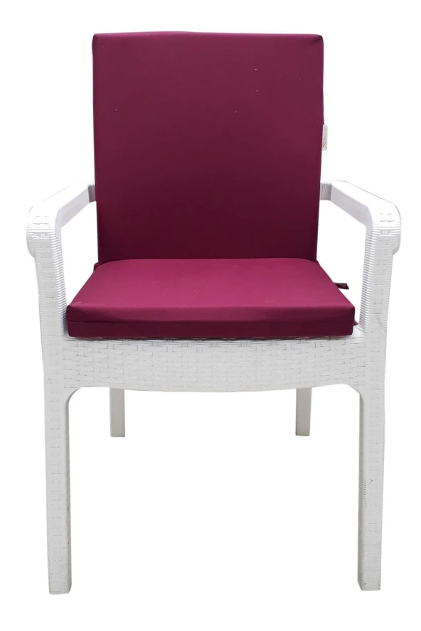 Mi̇rzade 4 Adet Eli̇t Su Geçi̇rmez Yüksek Arkali Mi̇nder-Bordo | 4’lü Su Geçirmez Yüksek Arkalı Sandalye Minderi – Fermuarlı ürün görseli