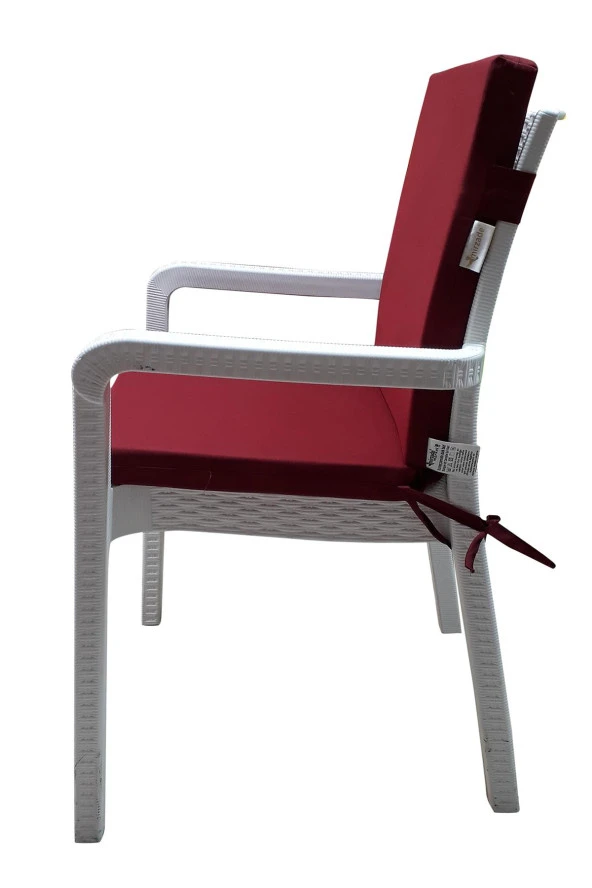 Mi̇rzade 4 Adet Eli̇t Su Geçi̇rmez Yüksek Arkali Mi̇nder-Bordo | 4’lü Su Geçirmez Yüksek Arkalı Sandalye Minderi – Fermuarlı - Resim 4