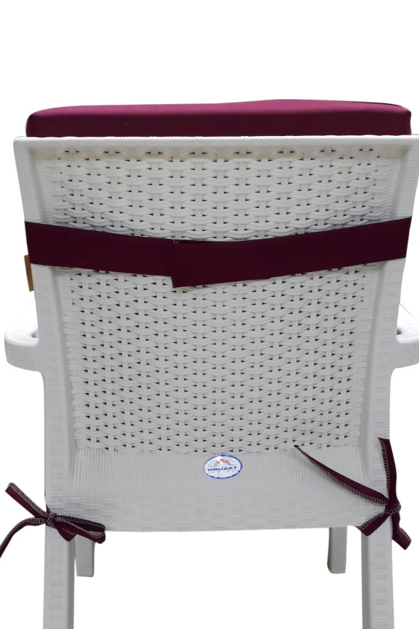 Mi̇rzade 4 Adet Eli̇t Su Geçi̇rmez Yüksek Arkali Mi̇nder-Bordo | 4’lü Su Geçirmez Yüksek Arkalı Sandalye Minderi – Fermuarlı - Resim 5