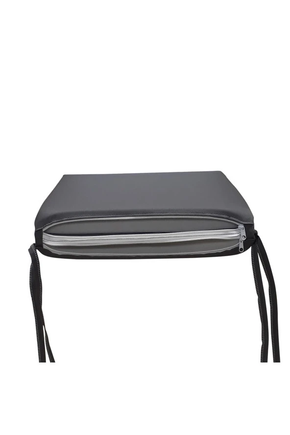 Mi̇rzade 4 Adet Eli̇t Su Geçi̇rmez Yüksek Arkali Mi̇nder-Koyu Gri̇ | 4’lü Su Geçirmez Yüksek Arkalı Sandalye Minderi – Fermuarlı - Resim 6