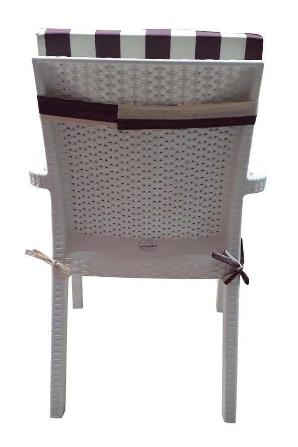 Mi̇rzade 4 Adet Eli̇t Su Geçi̇rmez Yüksek Arkali Mi̇nder-Bordo/Krem | 4’lü Su Geçirmez Yüksek Arkalı Sandalye Minderi – Fermuarlı - Resim 5