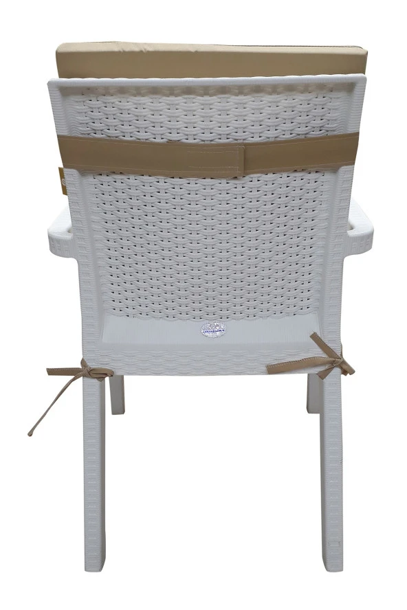 Mi̇rzade 4 Adet Eli̇t Su Geçi̇rmez Yüksek Arkali Mi̇nder-Açik Bej | 4’lü Su Geçirmez Yüksek Arkalı Sandalye Minderi – Fermuarlı - Resim 4