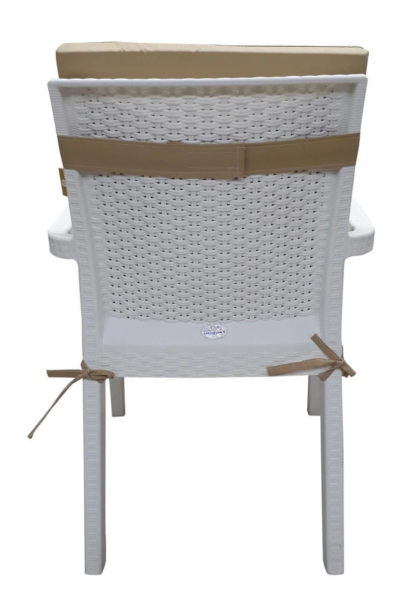 Mi̇rzade 6 Adet Eli̇t Su Geçi̇rmez Yüksek Arkali Mi̇nder-Açik Bej | 6’lı Su Geçirmez Yüksek Arkalı Sandalye Minderi – Fermuarlı - Resim 4