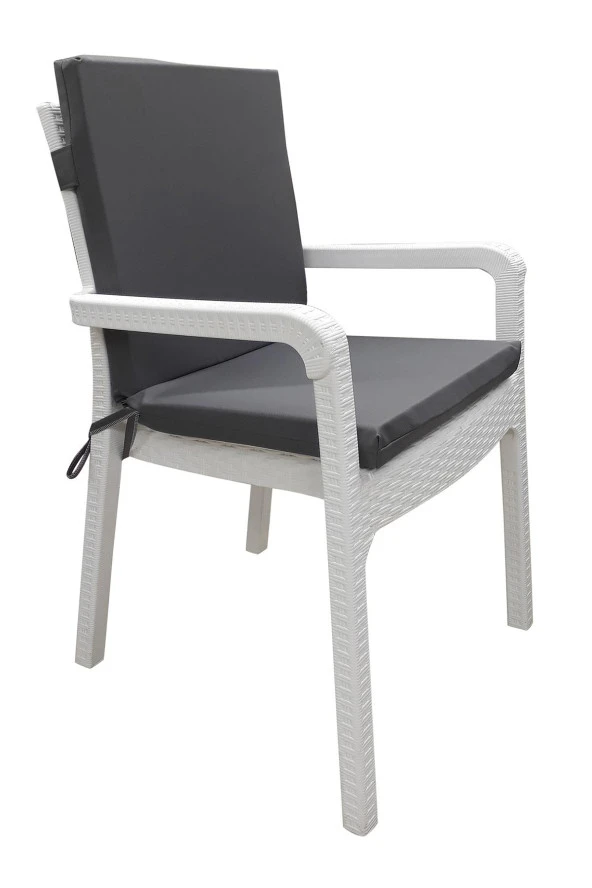 Mi̇rzade 6 Adet Eli̇t Su Geçi̇rmez Yüksek Arkali Mi̇nder-Koyu Gri̇ | 6’lı Su Geçirmez Yüksek Arkalı Sandalye Minderi – Fermuarlı - Resim 2