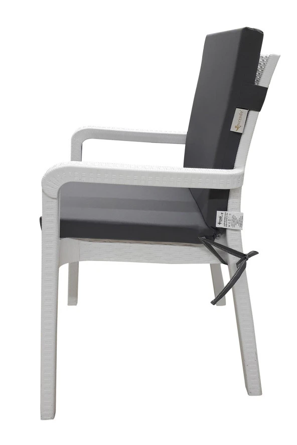 Mi̇rzade 6 Adet Eli̇t Su Geçi̇rmez Yüksek Arkali Mi̇nder-Koyu Gri̇ | 6’lı Su Geçirmez Yüksek Arkalı Sandalye Minderi – Fermuarlı - Resim 4