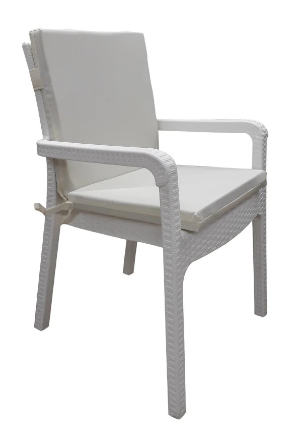 Mi̇rzade 6 Adet Eli̇t Su Geçi̇rmez Yüksek Arkali Mi̇nder-Krem | 6’lı Su Geçirmez Yüksek Arkalı Sandalye Minderi – Fermuarlı - Resim 3