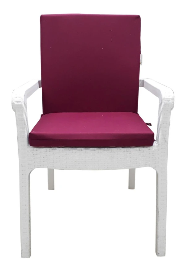 Mi̇rzade 6 Adet Eli̇t Su Geçi̇rmez Yüksek Arkali Mi̇nder-Bordo | 6’lı Su Geçirmez Yüksek Arkalı Sandalye Minderi – Fermuarlı ürün görseli