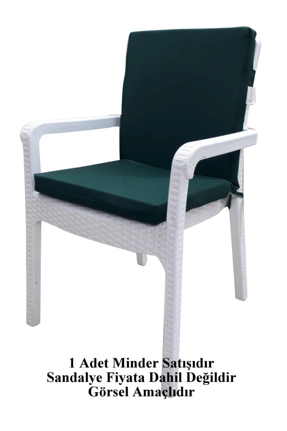 Mi̇rzade 6 Adet Eli̇t Su Geçi̇rmez Yüksek Arkali Mi̇nder-Koyu Yeşi̇l | 6’lı Su Geçirmez Yüksek Arkalı Sandalye Minderi – Fermuarlı - Resim 4