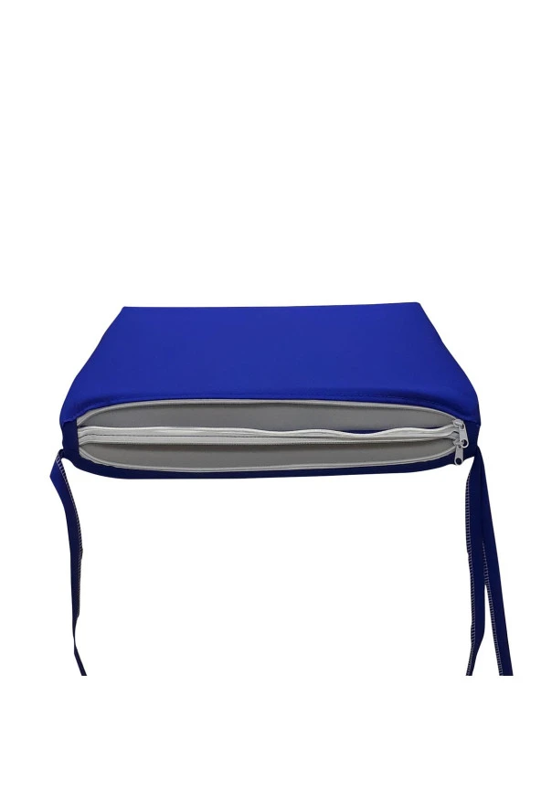 Mi̇rzade 6 Adet Eli̇t Su Geçi̇rmez Yüksek Arkali Mi̇nder-Saks Mavi̇ | 6’lı Su Geçirmez Yüksek Arkalı Sandalye Minderi – Fermuarlı - Resim 6