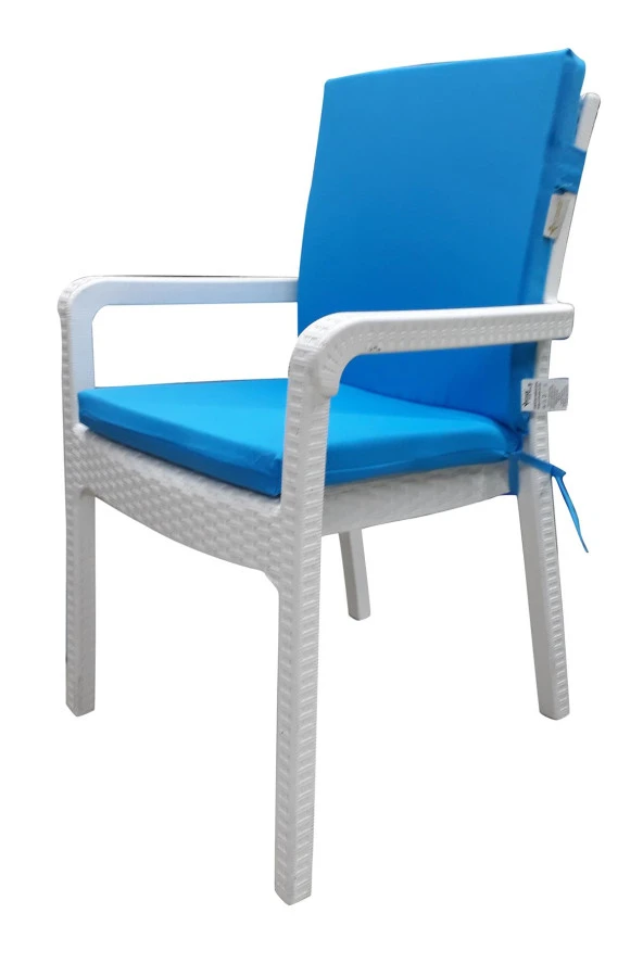 Mi̇rzade 6 Adet Eli̇t Su Geçi̇rmez Yüksek Arkali Mi̇nder-Turkuaz | 6’lı Su Geçirmez Yüksek Arkalı Sandalye Minderi – Fermuarlı - Resim 3