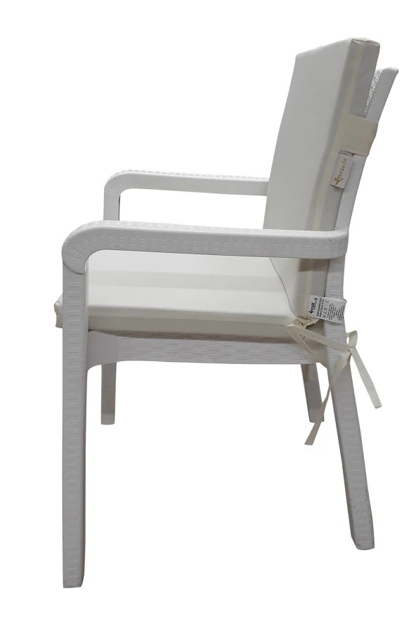 Mi̇rzade 6 Adet Eli̇t Su Geçi̇rmez Yüksek Arkali Mi̇nder-Krem | 6’lı Su Geçirmez Yüksek Arkalı Sandalye Minderi – Fermuarlı - Resim 4