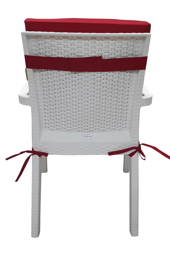 Mi̇rzade 6 Adet Eli̇t Su Geçi̇rmez Yüksek Arkali Mi̇nder-Kirmizi | 6’lı Su Geçirmez Yüksek Arkalı Sandalye Minderi – Fermuarlı - Resim 5