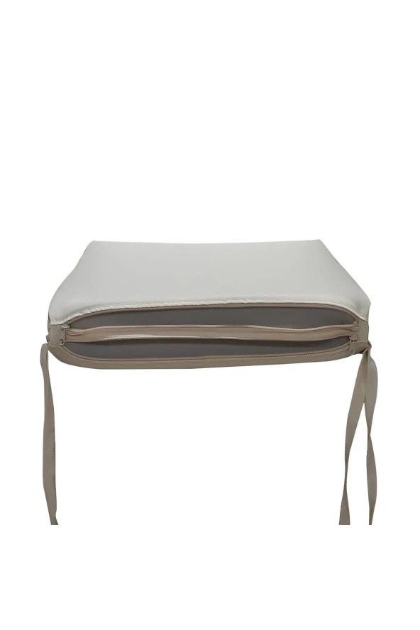 Mi̇rzade 6 Adet Eli̇t Su Geçi̇rmez Yüksek Arkali Mi̇nder-Krem | 6’lı Su Geçirmez Yüksek Arkalı Sandalye Minderi – Fermuarlı - Resim 6