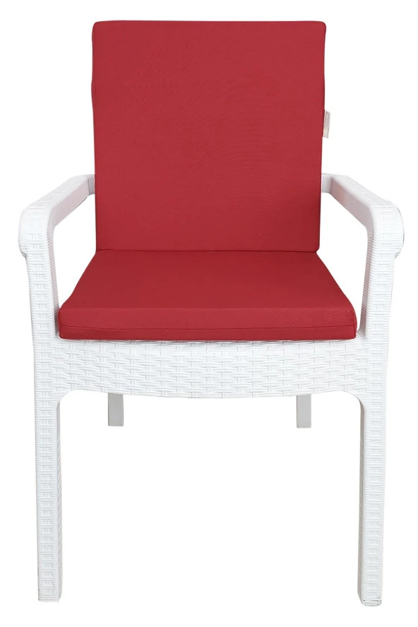 Mi̇rzade 4 Adet Eli̇t Yüksek Arkali Mi̇nder Duck Bezi̇-Bordo | 4’lü Elit Yüksek Arkalı Sandalye Minderi – Duck Bezi, Fermuarlı ürün görseli