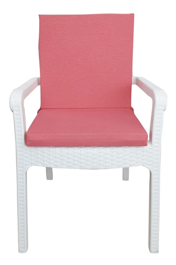 Mi̇rzade 4 Adet Eli̇t Yüksek Arkali Mi̇nder Duck Bezi̇-Gül Kurusu | 4’lü Elit Yüksek Arkalı Sandalye Minderi – Duck Bezi, Fermuarlı ürün görseli