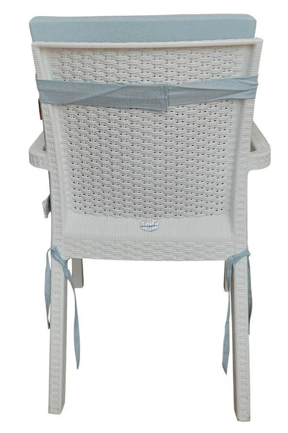 Mi̇rzade 4 Adet Eli̇t Yüksek Arkali Mi̇nder Duck Bezi̇-Buz Mavi̇ | 4’lü Elit Yüksek Arkalı Sandalye Minderi – Duck Bezi, Fermuarlı - Resim 4