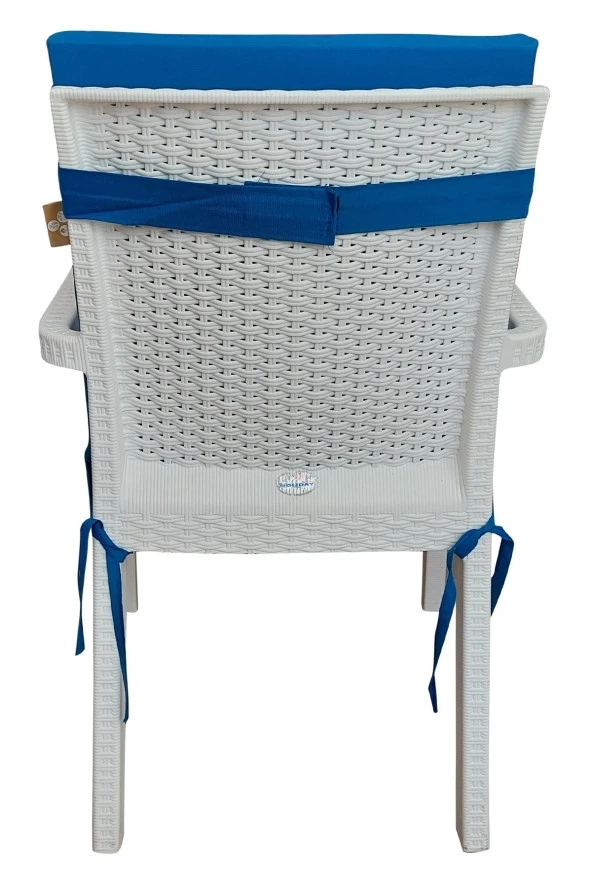 Mi̇rzade 4 Adet Eli̇t Yüksek Arkali Mi̇nder Duck Bezi̇-Saks Mavi̇ | 4’lü Elit Yüksek Arkalı Sandalye Minderi – Duck Bezi, Fermuarlı - Resim 4