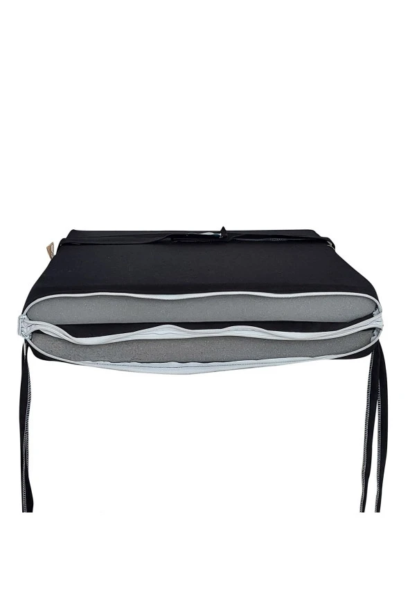 Mi̇rzade 4 Adet Eli̇t Yüksek Arkali Mi̇nder Duck Bezi̇-Si̇yah | 4’lü Elit Yüksek Arkalı Sandalye Minderi – Duck Bezi, Fermuarlı - Resim 6