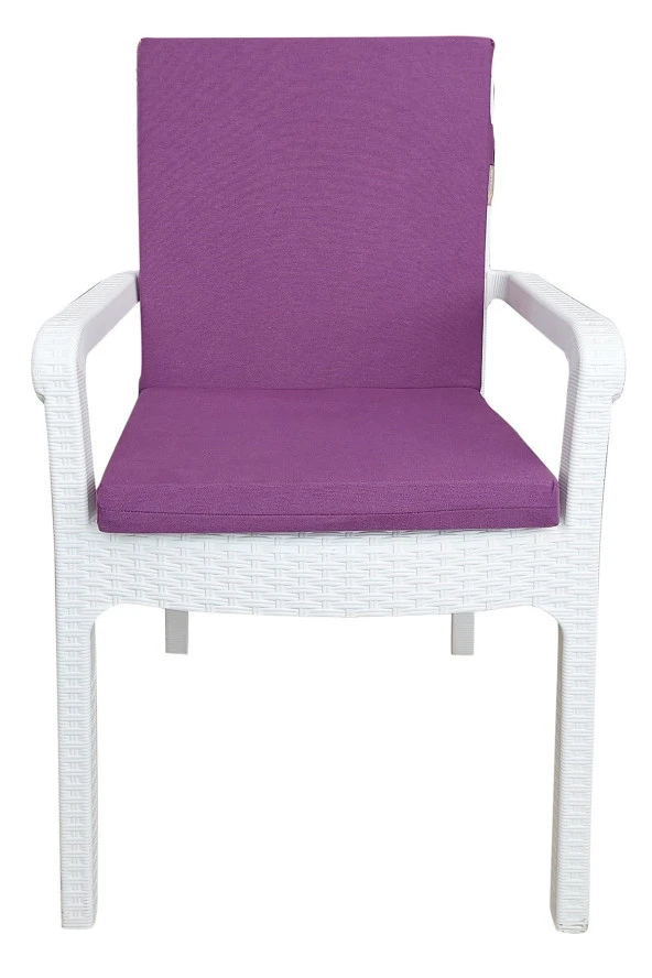 Mi̇rzade 4 Adet Eli̇t Yüksek Arkali Mi̇nder Duck Bezi̇-Mor | 4’lü Elit Yüksek Arkalı Sandalye Minderi – Duck Bezi, Fermuarlı ürün görseli