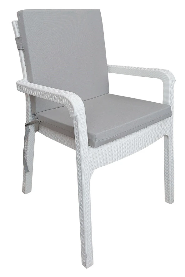 Mi̇rzade 4 Adet Eli̇t Yüksek Arkali Mi̇nder Duck Bezi̇-Açik Gri̇ | 4’lü Elit Yüksek Arkalı Sandalye Minderi – Duck Bezi, Fermuarlı - Resim 2