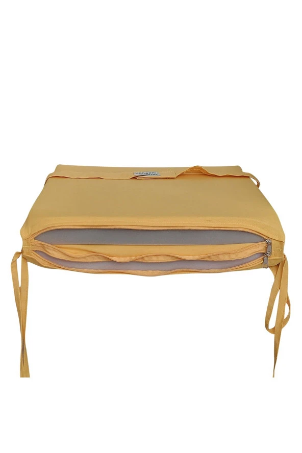 Mi̇rzade 4 Adet Eli̇t Yüksek Arkali Mi̇nder Duck Bezi̇-Sari | 4’lü Elit Yüksek Arkalı Sandalye Minderi – Duck Bezi, Fermuarlı - Resim 6