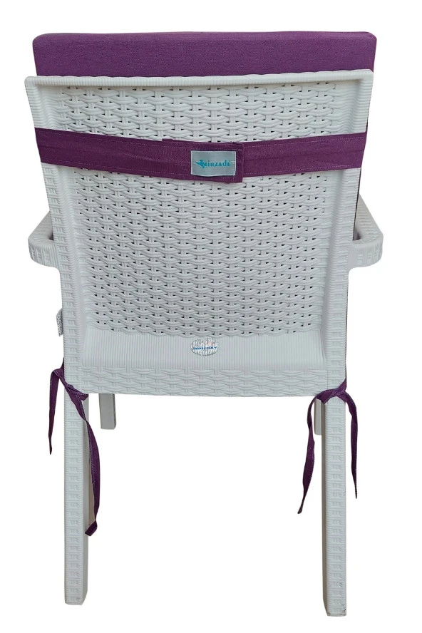 Mi̇rzade 4 Adet Eli̇t Yüksek Arkali Mi̇nder Duck Bezi̇-Mor | 4’lü Elit Yüksek Arkalı Sandalye Minderi – Duck Bezi, Fermuarlı - Resim 4