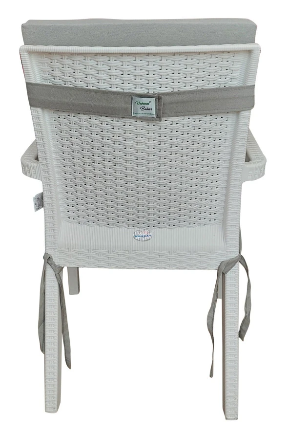 Mi̇rzade 4 Adet Eli̇t Yüksek Arkali Mi̇nder Duck Bezi̇-Açik Gri̇ | 4’lü Elit Yüksek Arkalı Sandalye Minderi – Duck Bezi, Fermuarlı - Resim 4