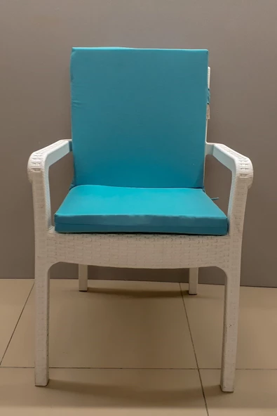 Mi̇rzade 4 Adet Eli̇t Yüksek Arkali Mi̇nder Duck Bezi̇-Turkuaz | 4’lü Elit Yüksek Arkalı Sandalye Minderi – Duck Bezi, Fermuarlı - Resim 4