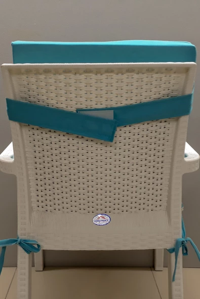 Mi̇rzade 4 Adet Eli̇t Yüksek Arkali Mi̇nder Duck Bezi̇-Turkuaz | 4’lü Elit Yüksek Arkalı Sandalye Minderi – Duck Bezi, Fermuarlı - Resim 6