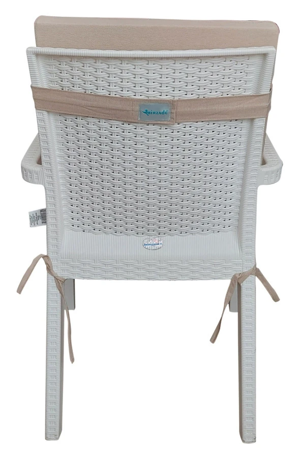 Mi̇rzade 4 Adet Eli̇t Yüksek Arkali Mi̇nder Duck Bezi̇-A.Bej | 4’lü Elit Yüksek Arkalı Sandalye Minderi – Duck Bezi, Fermuarlı - Resim 4