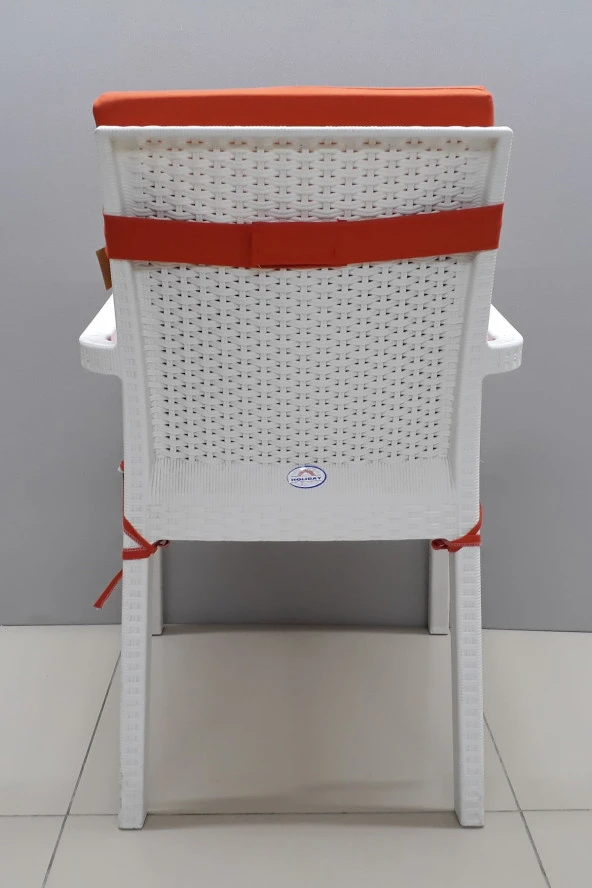 Mi̇rzade 4 Adet Eli̇t Yüksek Arkali Mi̇nder Duck Bezi̇-Turuncu | 4’lü Elit Yüksek Arkalı Sandalye Minderi – Duck Bezi, Fermuarlı - Resim 4