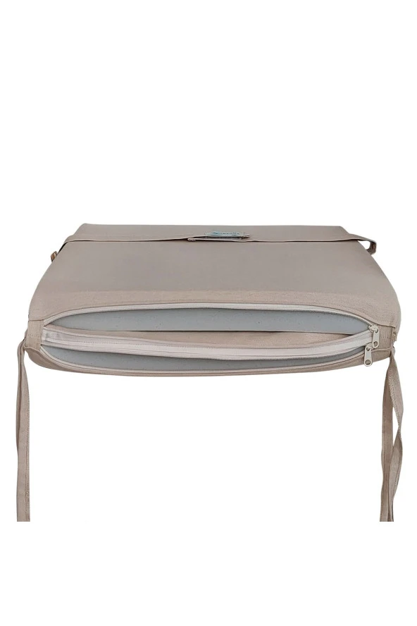 Mi̇rzade 4 Adet Eli̇t Yüksek Arkali Mi̇nder Duck Bezi̇-A.Bej | 4’lü Elit Yüksek Arkalı Sandalye Minderi – Duck Bezi, Fermuarlı - Resim 6