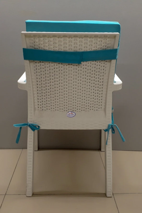 Mi̇rzade 4 Adet Eli̇t Yüksek Arkali Mi̇nder Duck Bezi̇-Turkuaz | 4’lü Elit Yüksek Arkalı Sandalye Minderi – Duck Bezi, Fermuarlı - Resim 5